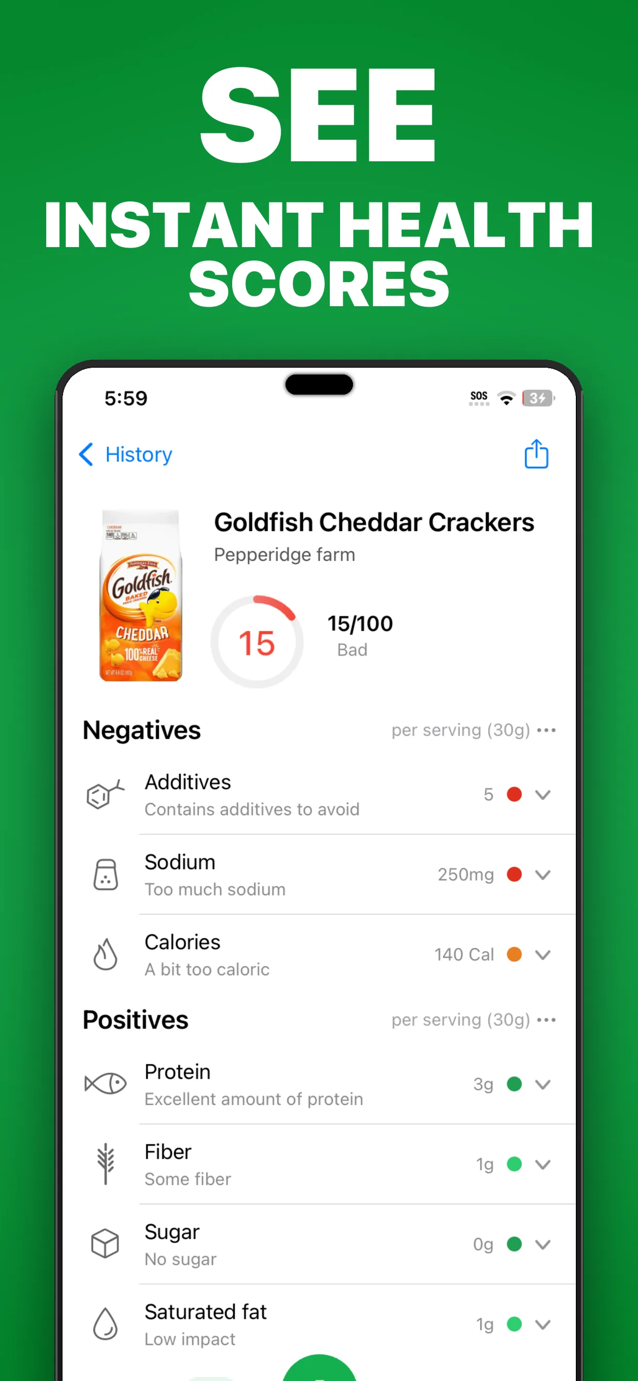 SafeChoice food safety score example